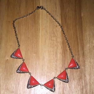 J. Crew Orange Triangle Statement Necklace